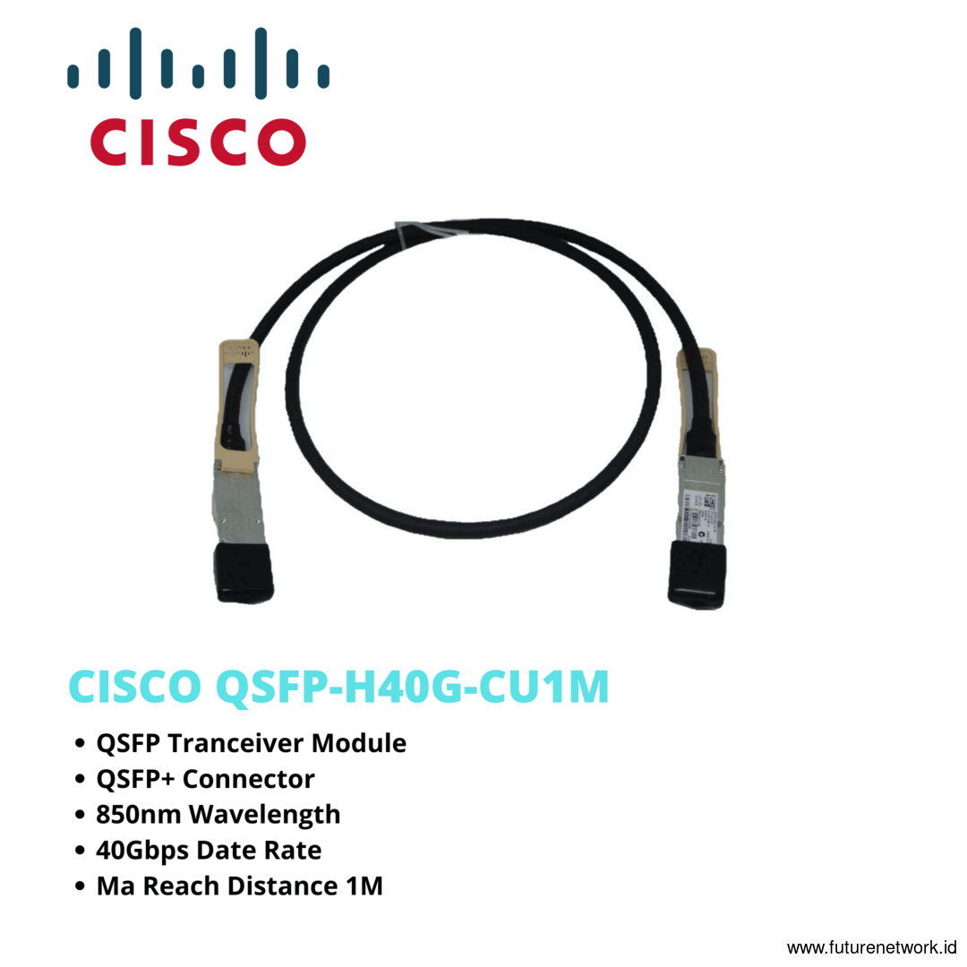 Kabel Optik CISCO QSFP-H40G-CU1M QSFP+